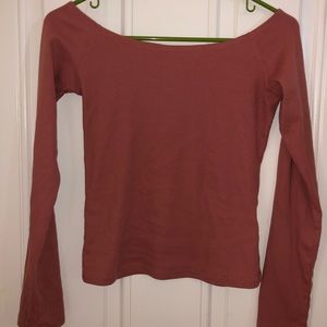 Off The Shoulder Mauve Pink Long Sleeve